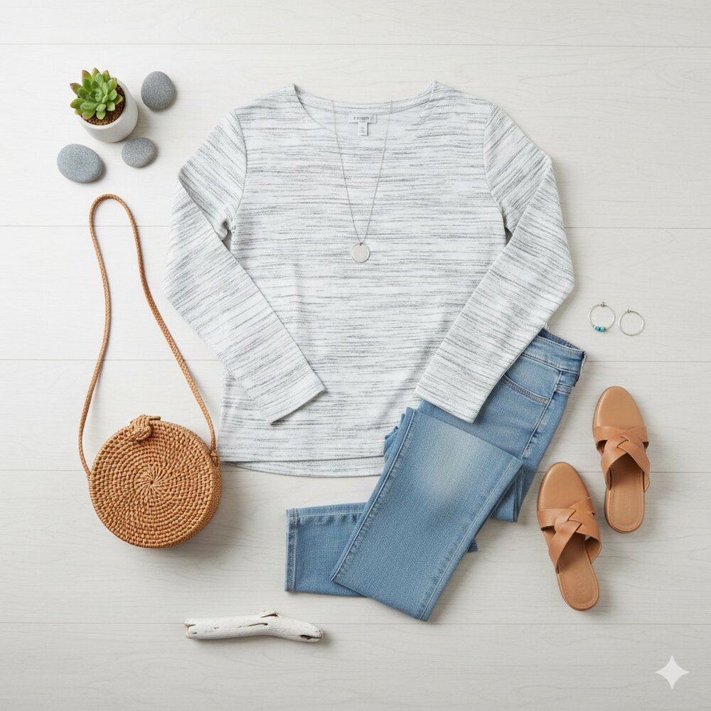 J. Crew Space Dye Boat Neck Long Sleeve Top - Small - Picture 12 of 12